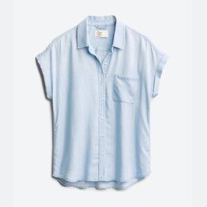 STITCH FIX: Cosmic Blue Love Ava Button Down Chambray Top NWT